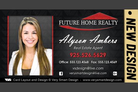 Black and Red Future Home Realty New Real Estate Business Cards Templates for FHR 5C