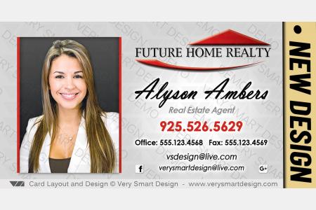 Silver and Black New Business Cards for Future Home Realty Real Estate Agents in Florida 5D