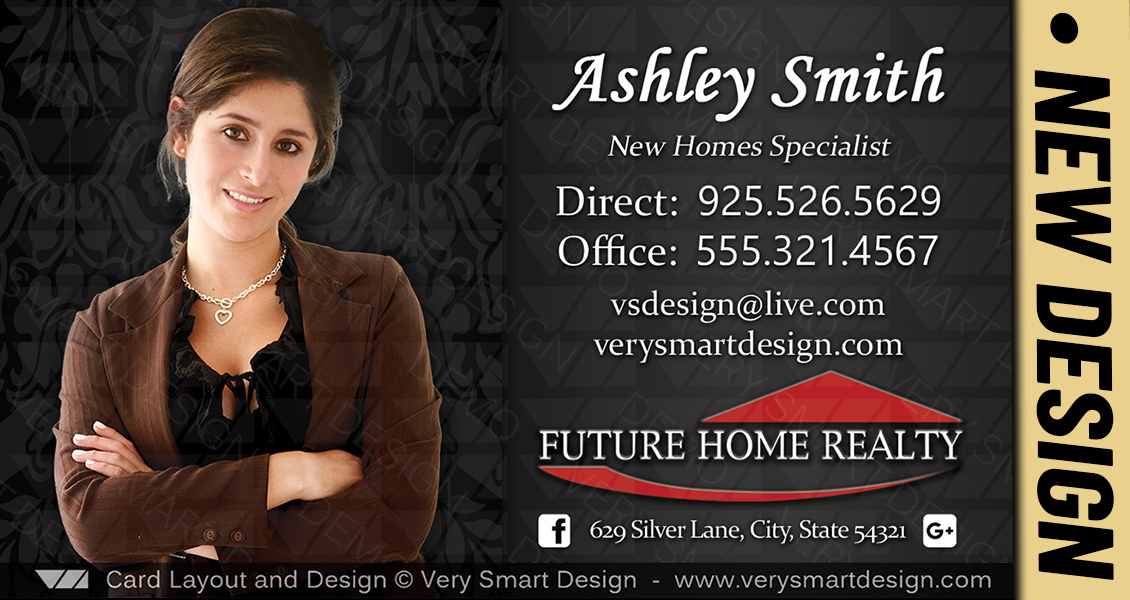 Black and Red New Future Home Realty Business Cards for FHR Real Estate Agents 6C