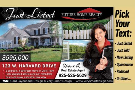 Black and Red Best Future Home Realty Postcards Real Estate Just Listed Templates 1A