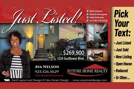 Red and Black Best New Future Home Realty Property Promo Post Cards Real Estate Designs 3A