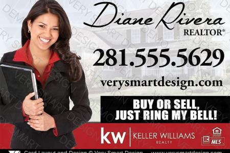 White and Red Best Keller Williams Car Magnets Real Estate Custom Templates 1A