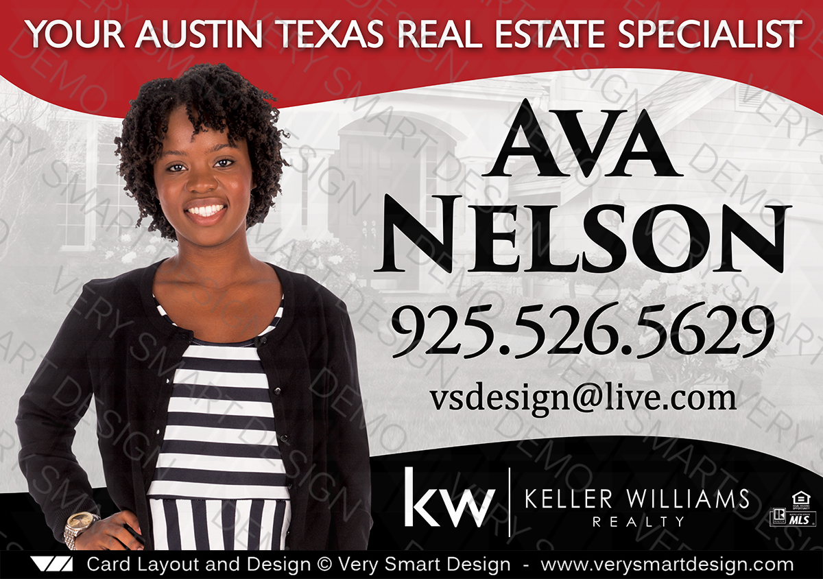 White and Red Brand New Keller Williams Car Magnets Real Estate Designs 3A