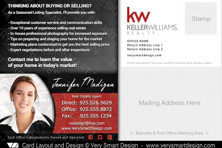 Keller Williams Real Estate Postcard Back 3A - Design Image via Very Smart Design.This Keller Williams postcard real estate template compliments any Keller Williams front postcard design, maintaining the KW ...