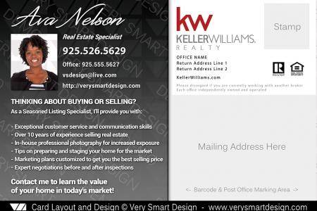 Keller Williams Real Estate Postcard Back 4B - Design Image via Very Smart Design.This Keller Williams postcard back can be used as a back for any or red themed postcard on this site. These real estate postc...