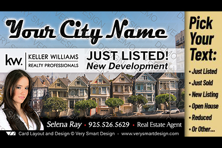 White and Black Real Estate Postcards Templates for Keller Williams Agents Just Listed 7B