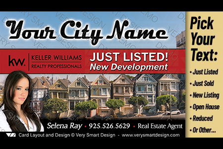 Red and Black Postcard Just Listed Templates for Keller Williams Real Estate 7C