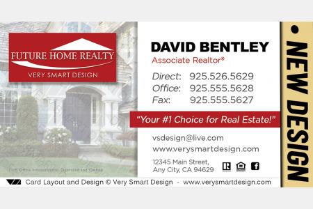 White and Red Future Home Realty Business Card Design Real Estate New FHR Style 20A