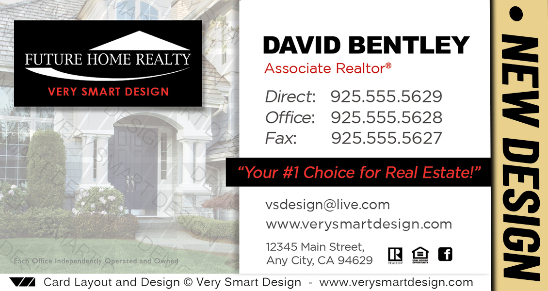 White and Black Custom Future Home Realty New Real Estate Business Card Designs for FHR 20B