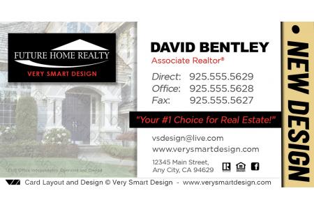 White and Black Custom Future Home Realty New Real Estate Business Card Designs for FHR 20B