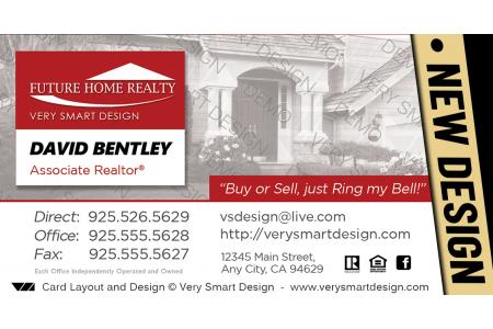 White and Red Future Home Realty Business Cards Design with New FHR Florida Style 21A