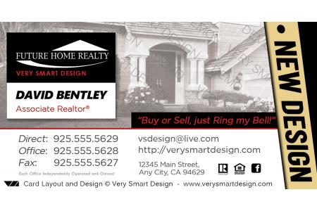 White and Black Custom Future Home Realty Business Card Templates for FHR Realtors 21B