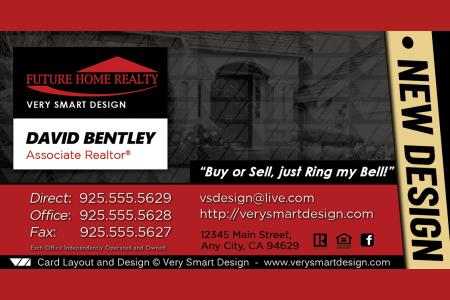 Black and Red Future Home Realty New Real Estate Business Cards Templates for FHR 21D