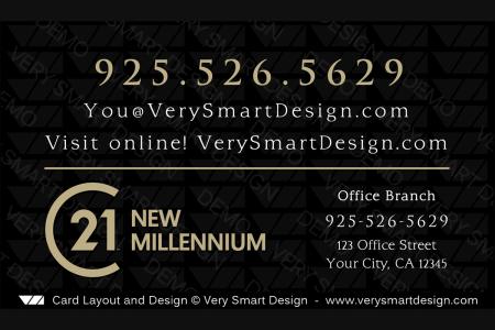 Century 21 Business Cards Back 5 with New C21 Logo for Real Estate - Design Image via Very Smart Design.This marketing design for realtors with Century 21 business cards features real estate agents contact info, logo and office a...