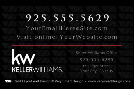 Real Estate Business Card Back Design 5 for Keller Williams - Design Image via Very Smart Design.This marketing design for realtors of Keller Williams features real estate agents contact info, logo and office address, pair...