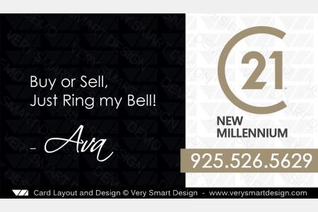 Back 7 for Century 21 Business Cards Template with New C21 Logo - Design Image via Very Smart Design.This Century 21 business cards second side is for C21 real estate agents, which is styled with a 60 40 modern shape split, wi...