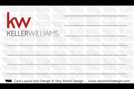 Business Card Back Design 11 with Notes for Keller Williams Realty - Design Image via All Style Mall.This business card back features a Keller Williams logo and space for handwritten memos to clients and customers. This design...