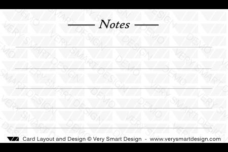 Business Card Back Design 12 with Notes for Real Estate Marketing - Design Image via Very Smart Design.This business card design reserves area for handwritten notes to customers and clients in any market, printed on smudge proof...