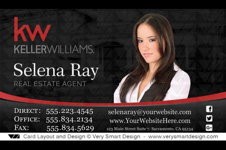 Black and Red Keller Williams Realty Business Cards Templates 1C