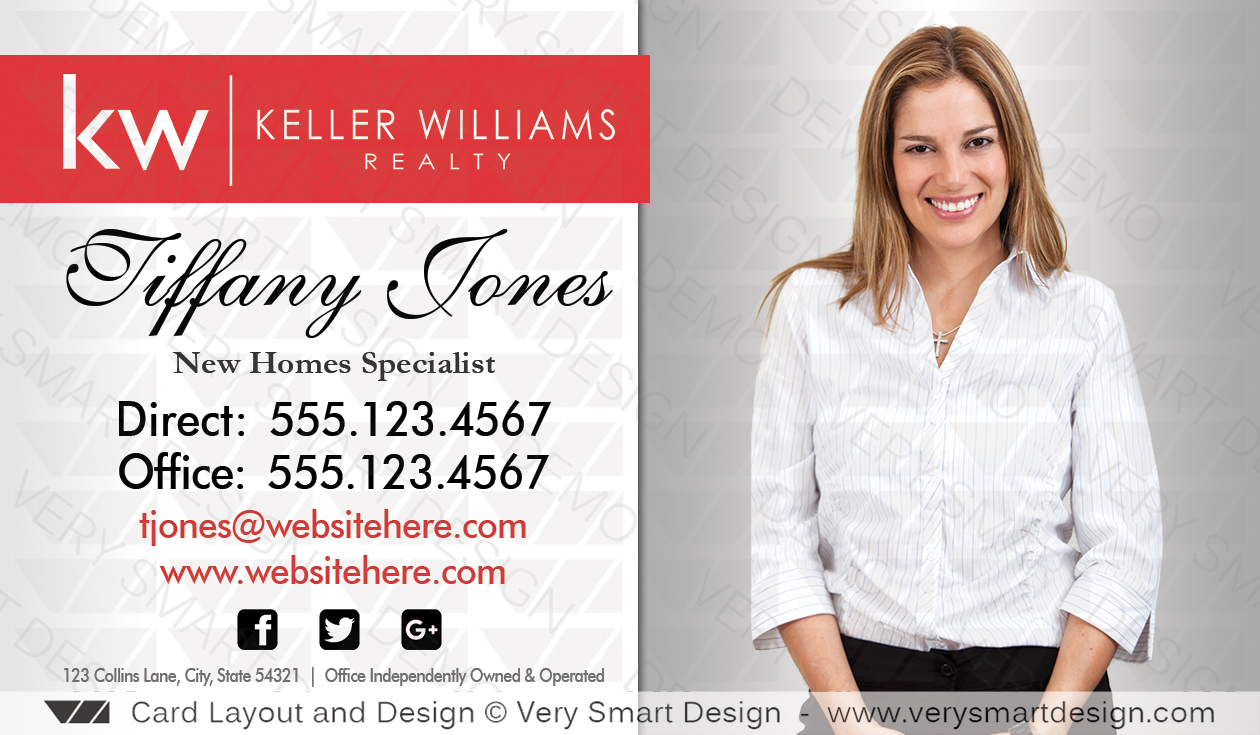 White and Silver Keller Williams Team Business Cards 2D