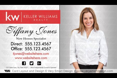 White and Silver Keller Williams Team Business Cards 2D