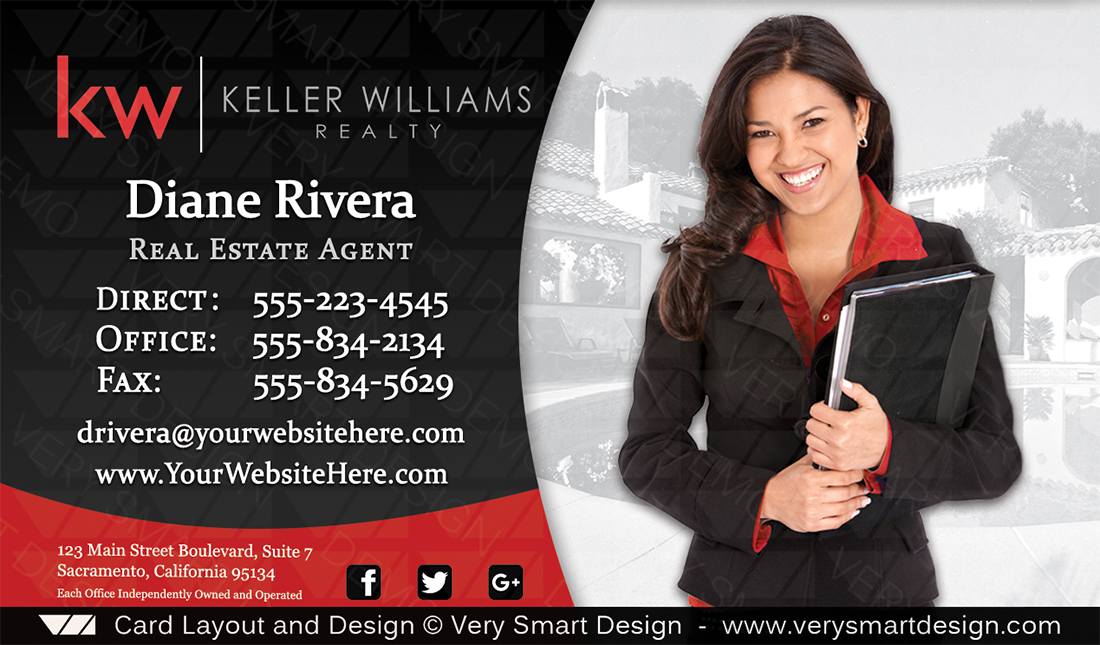 Black and Red Business Cards Keller Williams Real Estate 3C