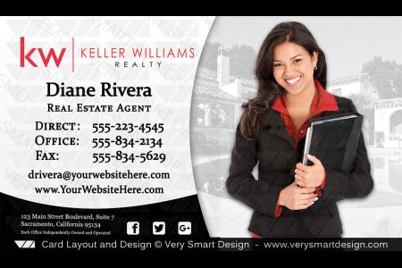 White and Silver Keller Williams Realty Business Cards Templates 3B