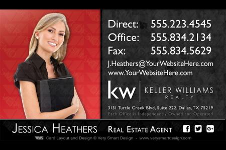 Red and Dark Gray Keller Williams Realtor Business Cards for KW Associates 4C