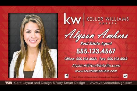 Red and White Keller Williams Realty Business Cards Templates for KW Realtors 5B