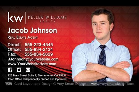 Red and Black KW Agent Real Estate Business Cards Keller Williams Design 7D