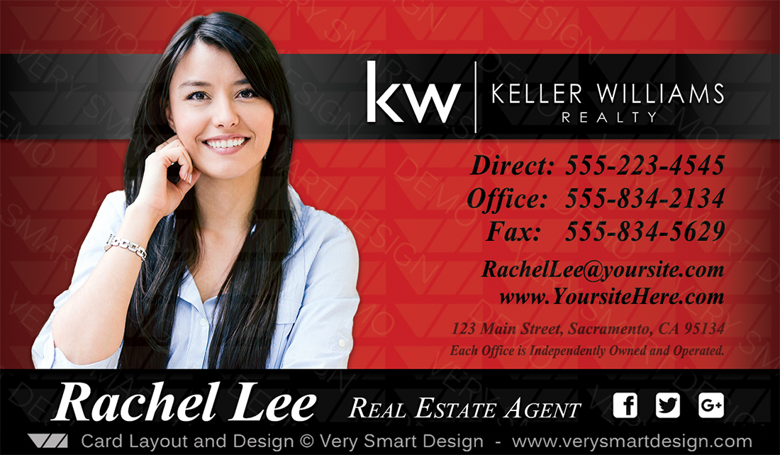 Keller Williams Realty Business Cards Templates for KW Realtors 8A