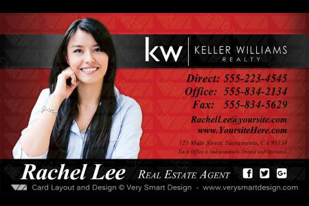 Red and Black Keller Williams Realty Business Cards Templates for KW Realtors 8A