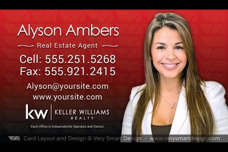 Red and Black KW Agent Real Estate Business Cards Keller Williams Design 10A