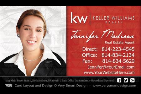 Red and Black Keller Williams Realtor Business Cards for KW Associates 9B