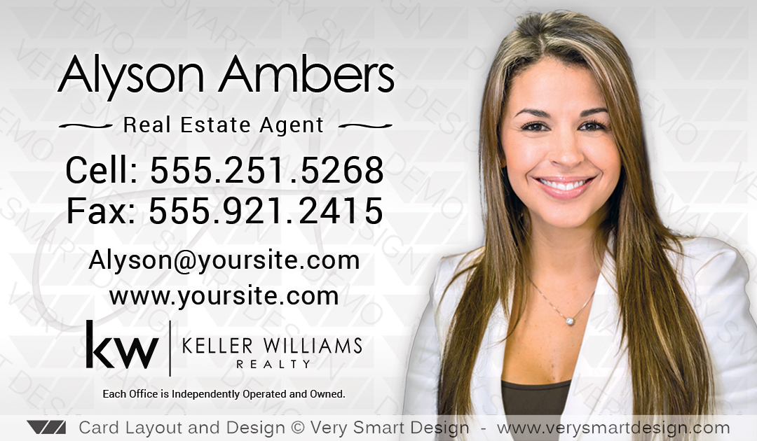 Silver and White Keller Williams Realty Business Cards Templates for KW Realtors 1 10B