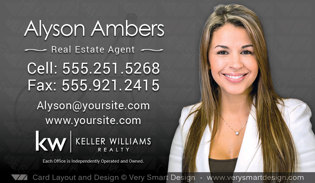 Dark Gray and Black Business Cards Keller Williams Real Estate Agents in USA 10C