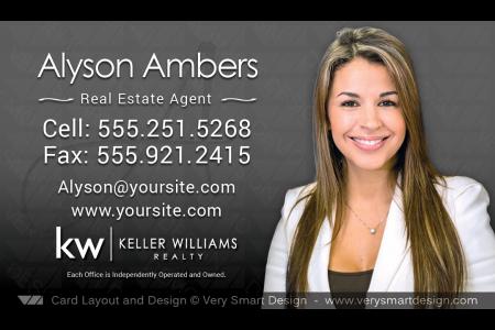 Dark Gray and Black Business Cards Keller Williams Real Estate Agents in USA 10C