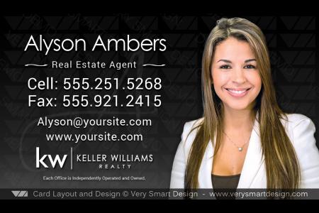 Black and White Keller Williams Real Estate Business Card Design for KW Associates 10D