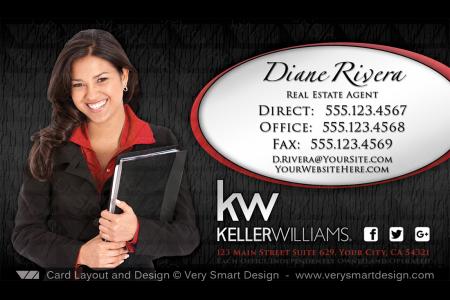 Black and Red Keller Williams Team Business Cards for KW Agents 12A