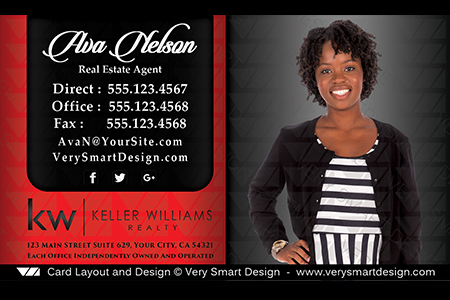 Red and Black Keller Williams Realty Business Cards Templates for KW Realtors 13A