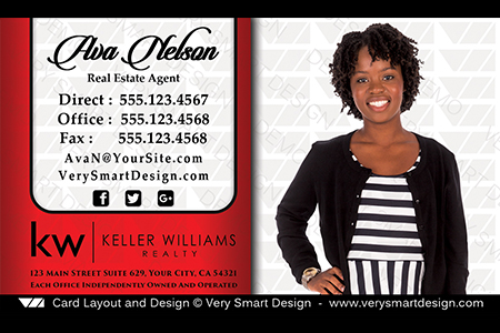 Red and White Business Cards Keller Williams Real Estate Agents in USA 13B