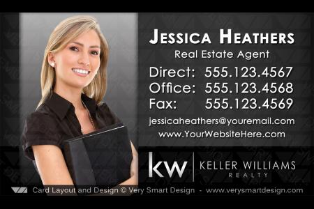 Black and Gray Keller Williams Real Estate Business Card Design for KW Associates 14A