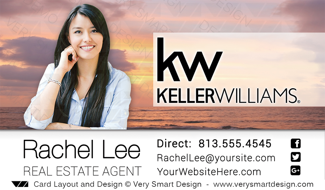 Keller Williams Realtor Business Cards For Kw Associates 15a Pink And White