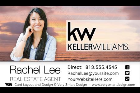 White and Pink Keller Williams Realtor Business Cards for KW Associates 15A