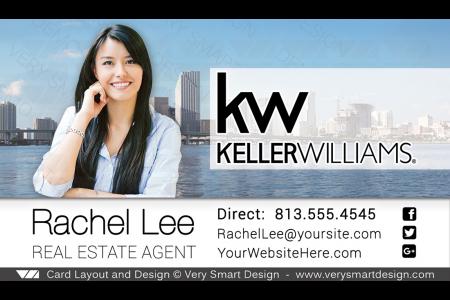 Blue and White Keller Williams Team Business Cards for KW Agents 15B