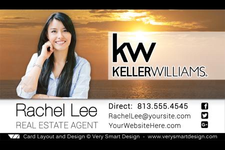 Orange and Yellow KW Agent Real Estate Business Cards Keller Williams Design 15D