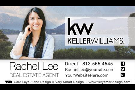 Blue and Green Keller Williams Realty Business Cards Templates for KW Realtors 15E