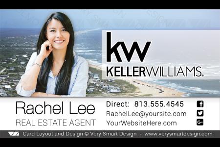 Blue and White Keller Williams Real Estate Business Card Design for KW Associates 15G