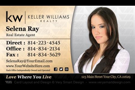 Gold and Black Custom Keller Williams Business Card Design for KW Associates 11D