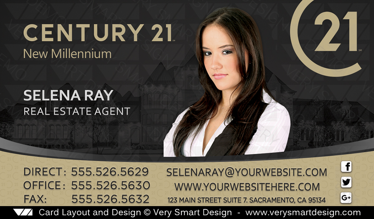 New C21 Logo Agent Real Estate Business Cards Century 21 ...